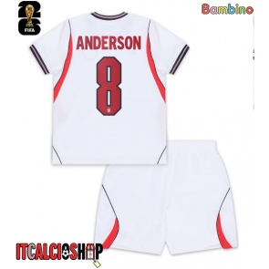 Inghilterra Elliot Anderson #8 Prima Maglia Bambino Mondiali 2026 Manica Corta (+ Pantaloni corti)
